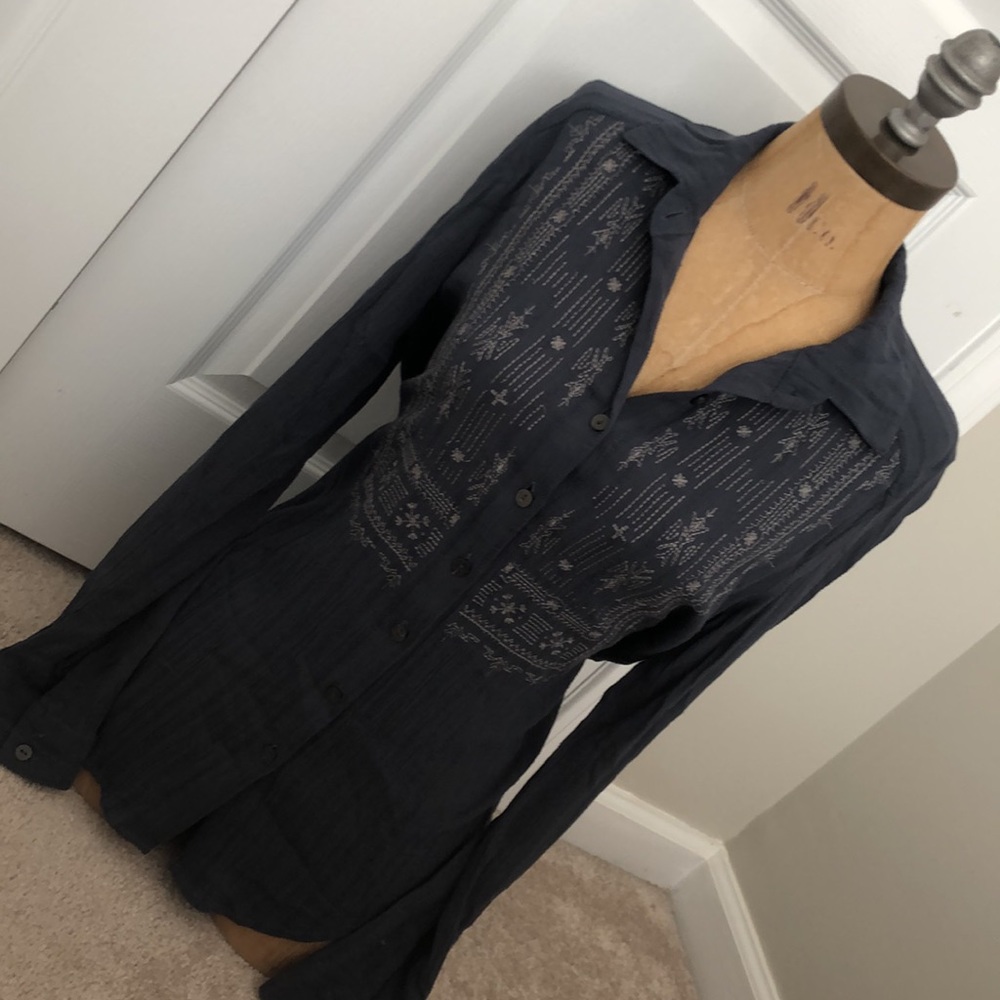 Knox Rose embroidered/Stitched Botton Up Blouse S Sm Small